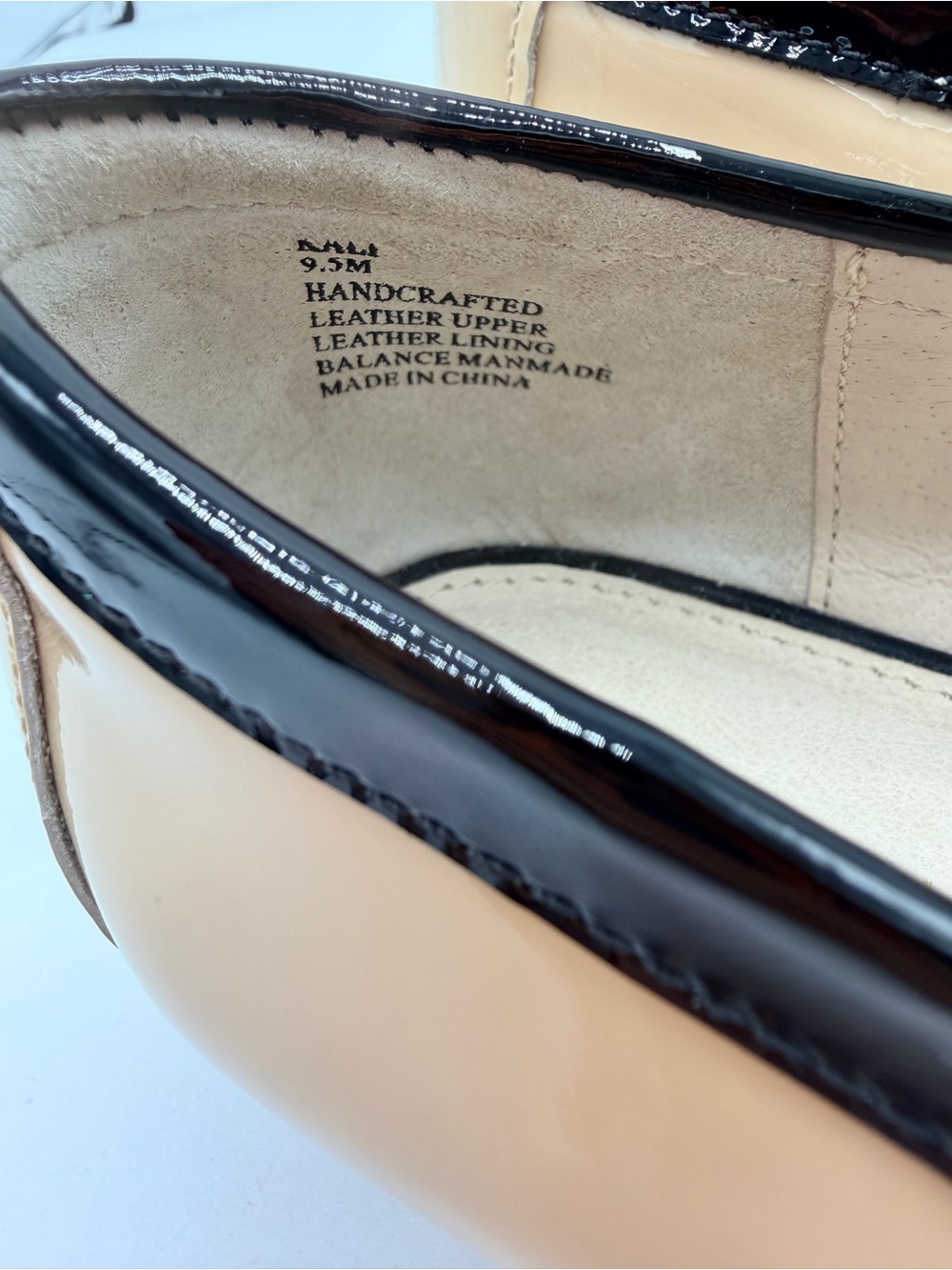 Cecelia New York Kail Penny Loafers Patent Leather Nude Black - Picture 8 of 10